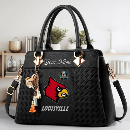 LIMITED EDITION - NEW CUSTOMIZED NCAA CWS26 ULC LOUISVILLE CARDINALS ZIP HANDBAG MULTICOLOR