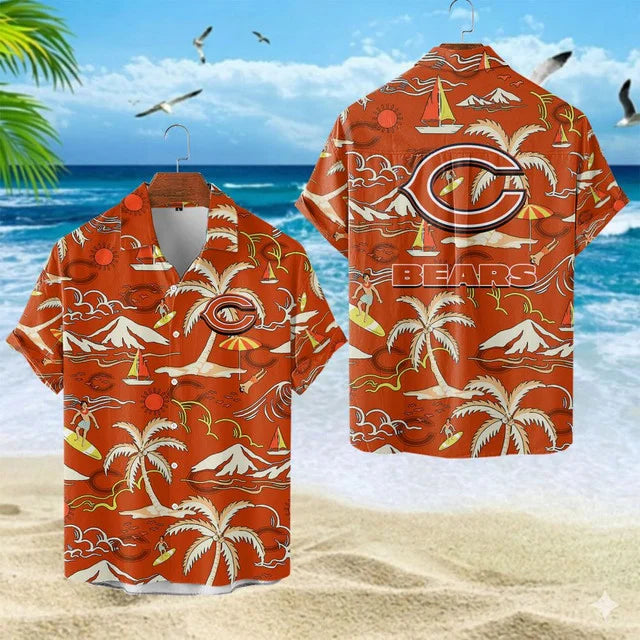 VIRAL EDITION  - NEW CUSTOMIZED NFL26 CCB CHICAGO BEARS UNISEX INDEPENDENCE DAY HAWAIIAN SHIRT & SHORTS SET