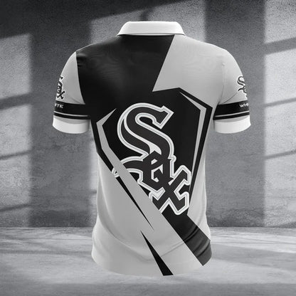 [FLASH SALE] NEW CUSTOMIZED MLB26 CWS CHICAGO WHITE SOX ZIP POLO SHIRT