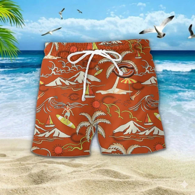 VIRAL EDITION  - NEW CUSTOMIZED NFL26 CCB CHICAGO BEARS UNISEX INDEPENDENCE DAY HAWAIIAN SHIRT & SHORTS SET