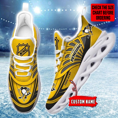 [SUPER SALE] NEW CUSTOMIZED NHL26 PBP PITTSBURGH PENGUINS CLUNKY SNEAKERS
