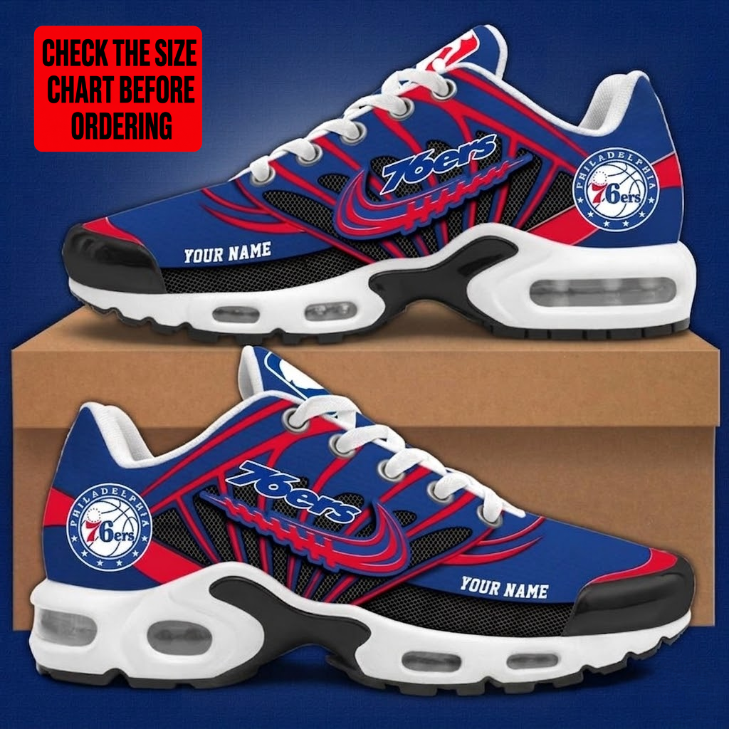 [HOT DEAL]NEW CUSTOMIZED NBA26 P76 PHILADELPHIA 76ERS AIR MAX PLUS SNEAKERS