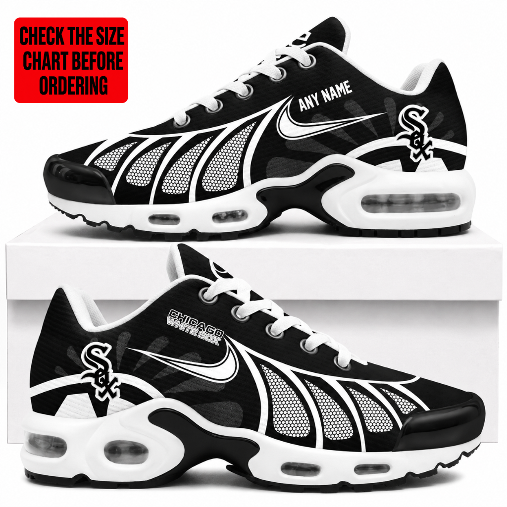 LIMITED EDITION - NEW CUSTOMIZED MLB26 CWS CHICAGO WHITE SOX AIR MAX PLUS SNEAKERS