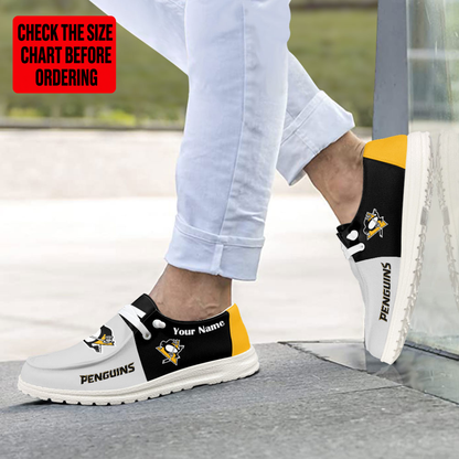 [SUPER SALE] NEW CUSTOMIZED NHL26 PBP PITTSBURGH PENGUINS PREMIUM LOAFER SHOES