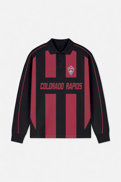 LIMITED EDITION - NEW CUSTOMIZED MLS26 CLR CLRD RAPIDS LONG SLEEVE POLO