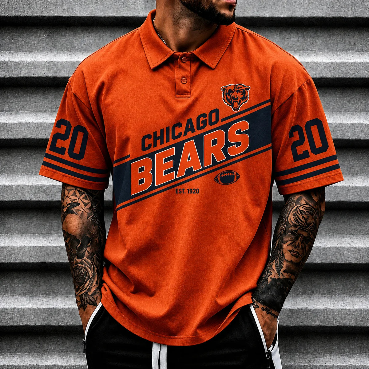 [SPECIAL OFFER] NEW CUSTOMIZED NFL26 CCB CHICAGO BEARS POLO SHIRT