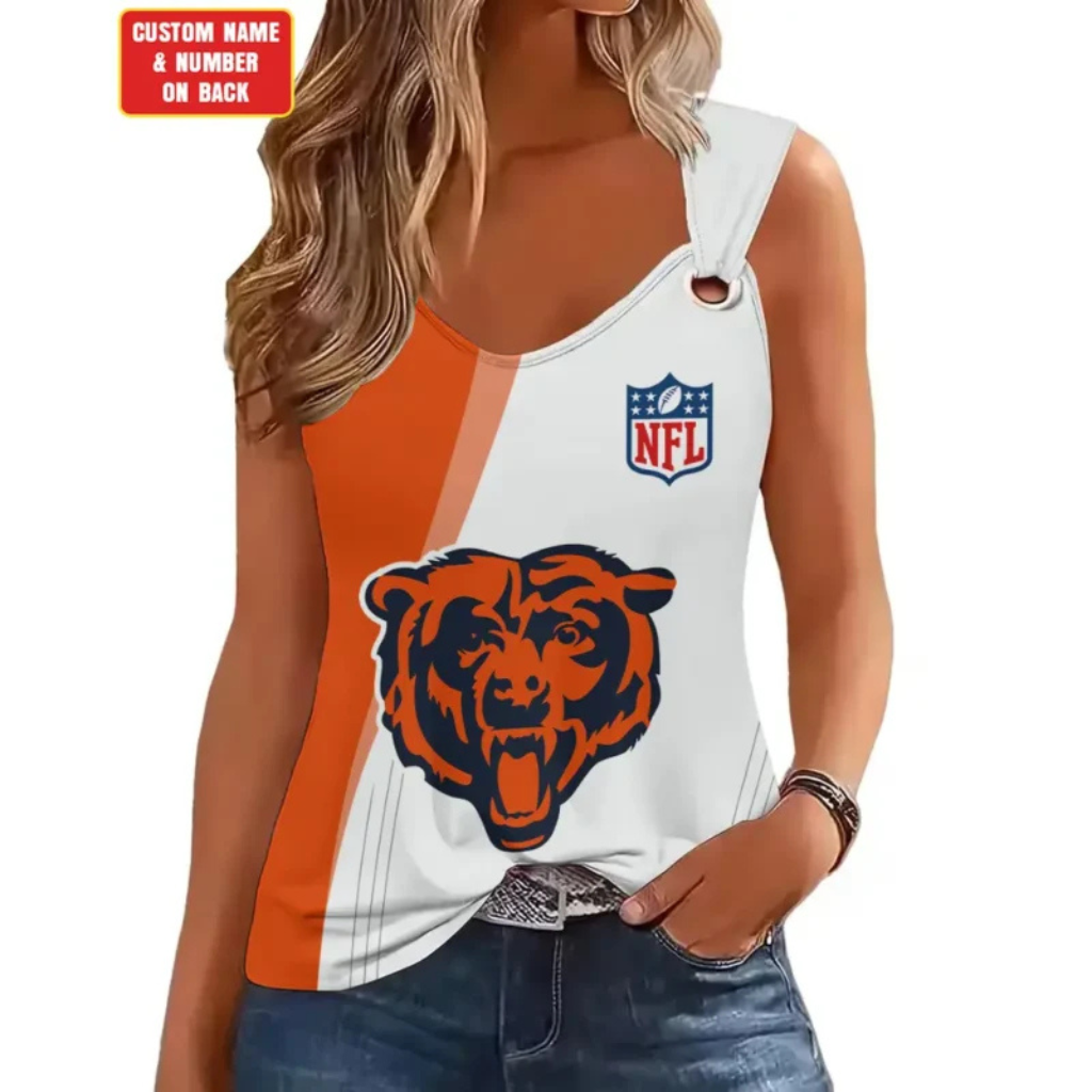 [SPECIAL OFFER] NEW CUSTOMIZED NFL26 CCB CHICAGO BEARS O-RING SHOULDER TANK TOP