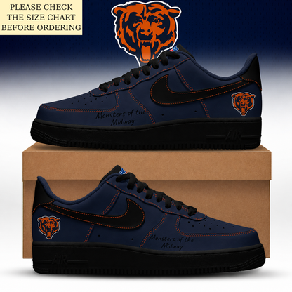 LIMITED EDITION - NEW CUSTOMIZED NFL26 CCB CHICAGO BEARS AF1 SHOES