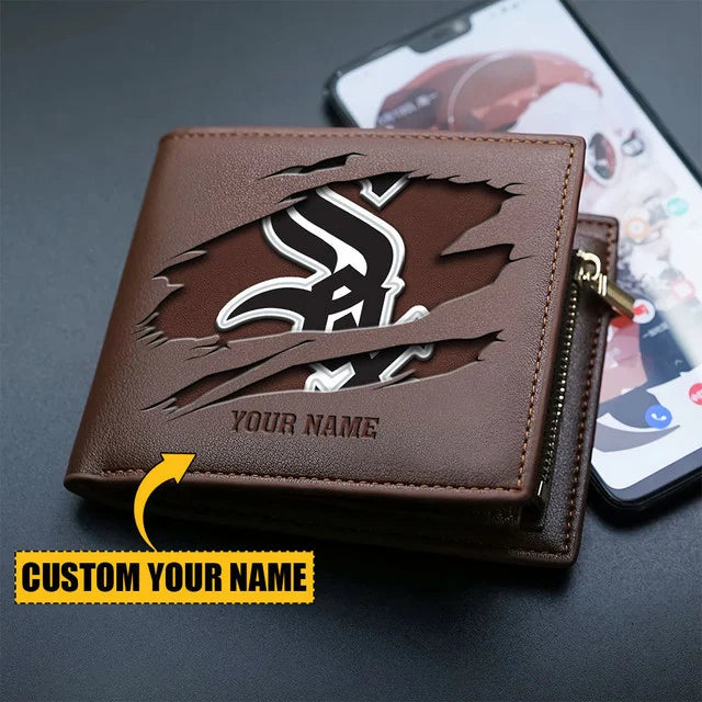 LIMITED EDITION - NEW CUSTOMIZED MLB26 CWS CHICAGO WHITE SOX LEATHER WALLET
