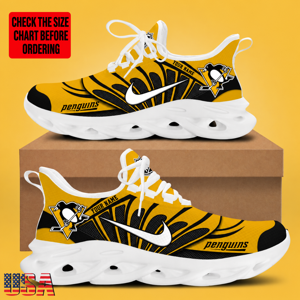[SUPER SALE] NEW CUSTOMIZED NHL26 PBP PITTSBURGH PENGUINS CLUNKY SNEAKERS