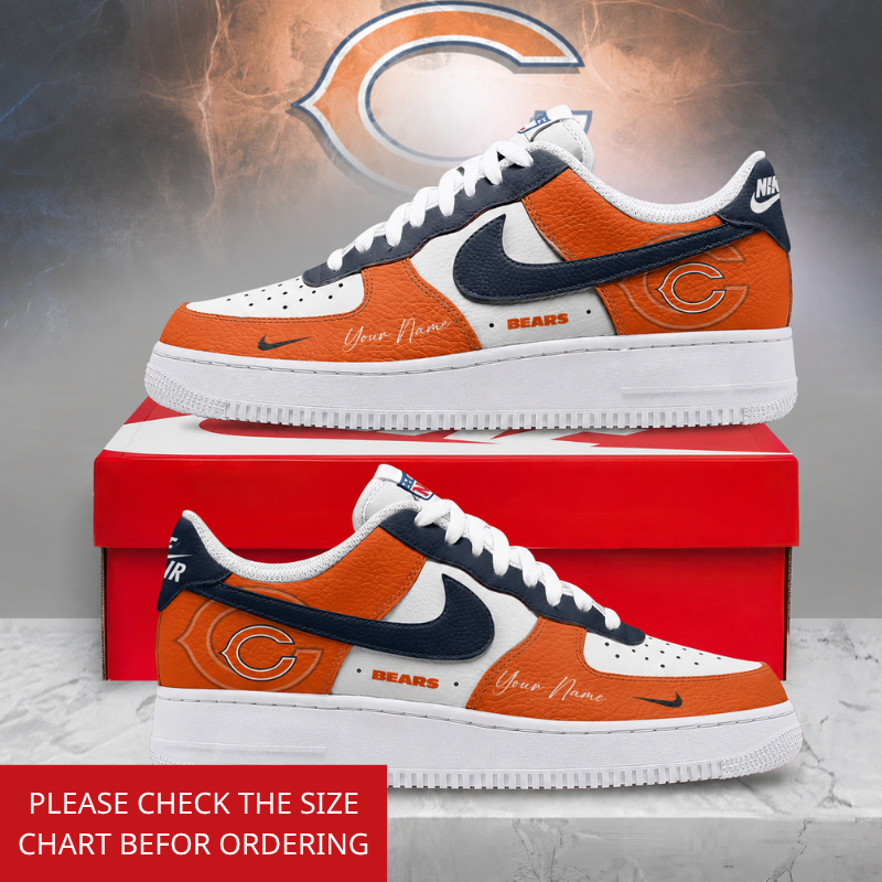 LIMITED EDITION - NEW CUSTOMIZED NFL26 CCB CHICAGO BEARS AF1 SHOES