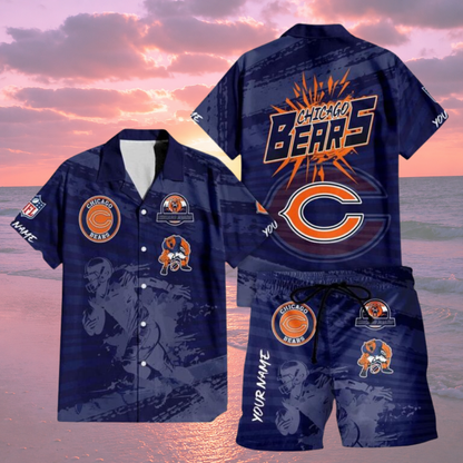 LIMITED EDITION  - NEW CUSTOMIZED NFL26 CCB CHICAGO BEARS UNISEX HAWAIIAN SHIRT & SHORTS SET