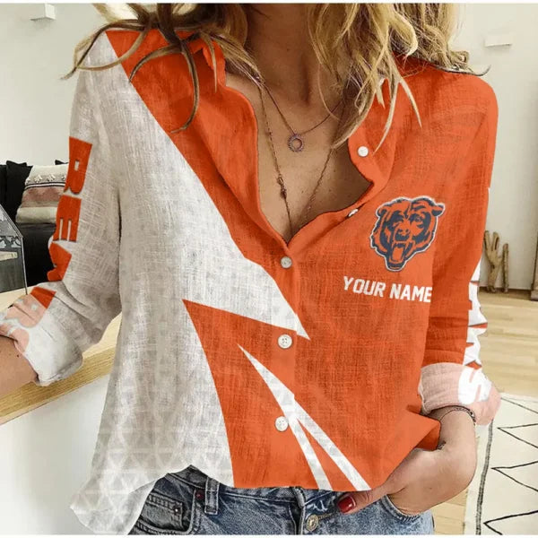 [SPECIAL OFFER] NEW CUSTOMIZED NFL26 CCB CHICAGO BEARS WOMEN CASUAL SHIRT