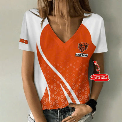 LIMITED EDITION - NEW CUSTOMIZED NFL26 CCB CHICAGO BEARS V-NECK FEMALE SHIRT