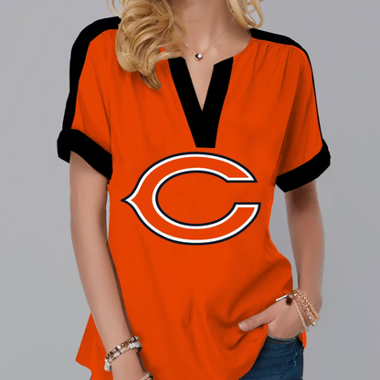 LIMITED EDITION - NEW CUSTOMIZED NFL26 CCB CHICAGO BEARS V-NECK FEMALE SHIRT
