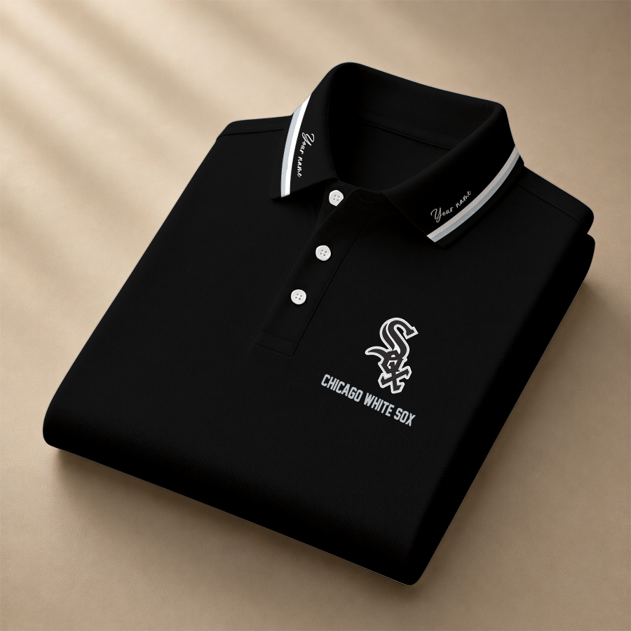LIMITED EDITION - NEW CUSTOMIZED MLB26 CWS CHICAGO WHITE SOX POLO SHIRT