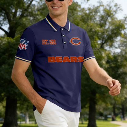 [SPECIAL OFFER] NEW CUSTOMIZED NFL26 CCB CHICAGO BEARS POLO SHIRT