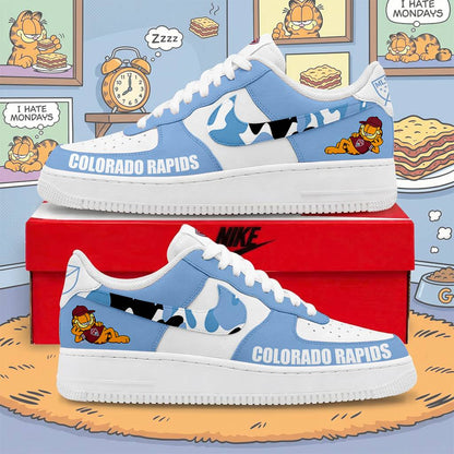 FINAL SALE - NEW CUSTOMIZED MLS26 CLR CLRD RAPIDS x GARFIELD AF1 SNEAKERS