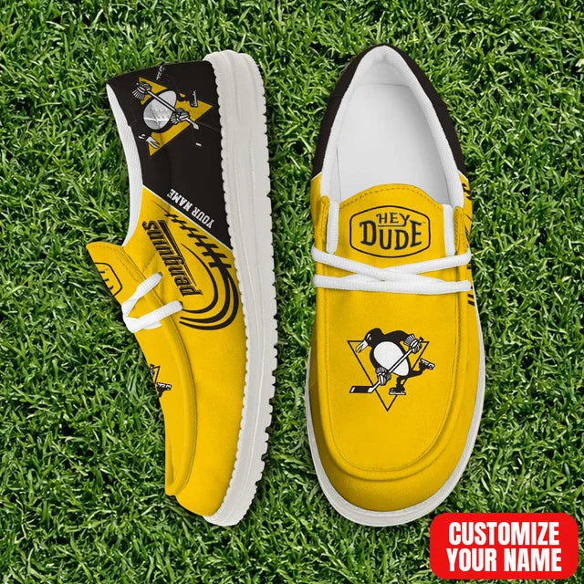 [SUPER SALE] NEW CUSTOMIZED NHL26 PBP PITTSBURGH PENGUINS PREMIUM LOAFER SHOES
