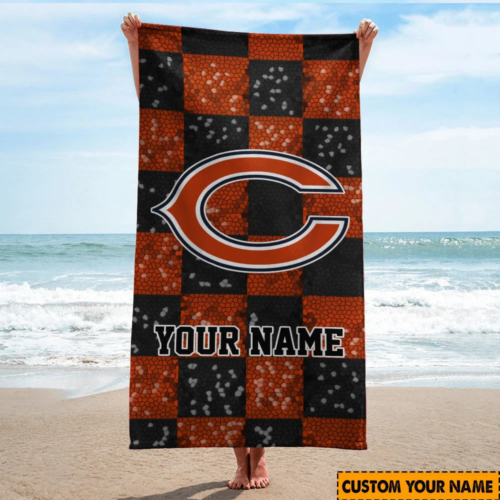 LIMITED EDITION - NEW CUSTOMIZED NFL26 CCB CHICAGO BEARS BEACH TOWEL
