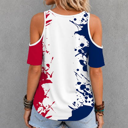 [FAN FAVORITE] NEW CUSTOMIZED NCAA FBS27 ARW ARIZONA WILDCATS CRISS CROSS V-NECK TOP