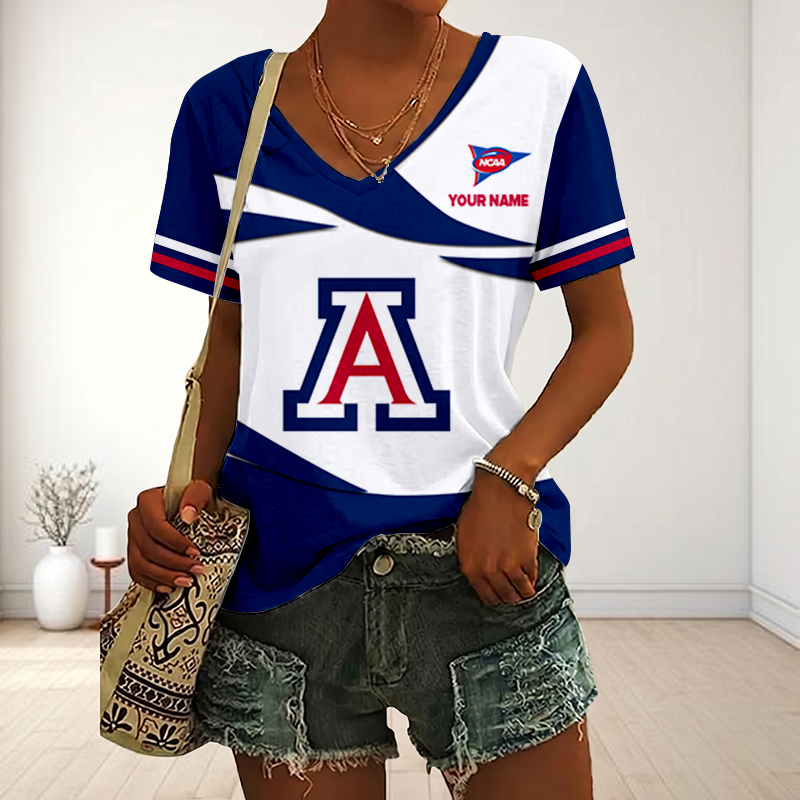 LIMITED DROP - NEW CUSTOMIZED | NCAA FBS27 ARW AR WILCATS V-NECK FEMALE SHIRT