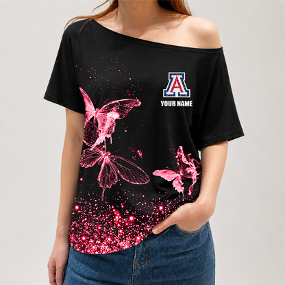 [FAN FAVORITE] NEW CUSTOMIZED NCAA FBS27 ARW ARIZONA WILDCATS OFF-SHOULDER SHIRT