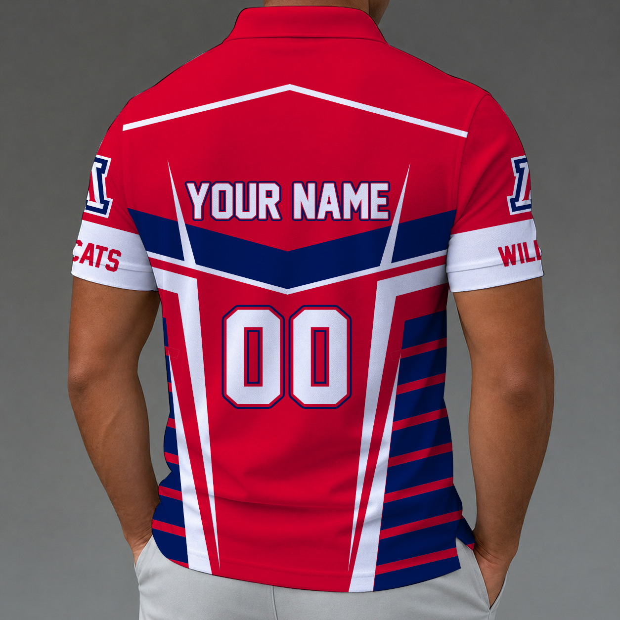 [FAN FAVORITE] NEW CUSTOMIZED NCAA FBS27 ARW ARIZONA WILDCATS POLO SHIRT