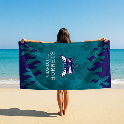 LIMITED EDITION - NEW CUSTOMIZED NBA27 CHO CHARLOTTE HORNETS BEACH TOWEL FOR FAN