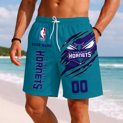 LIMITED EDITION - NEW CUSTOMIZED NBA27 CHO CHARLOTTE HORNETS SHORT PANTS