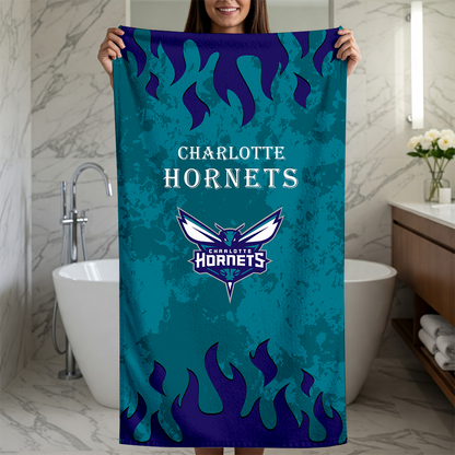 LIMITED EDITION - NEW CUSTOMIZED NBA27 CHO CHARLOTTE HORNETS BEACH TOWEL FOR FAN