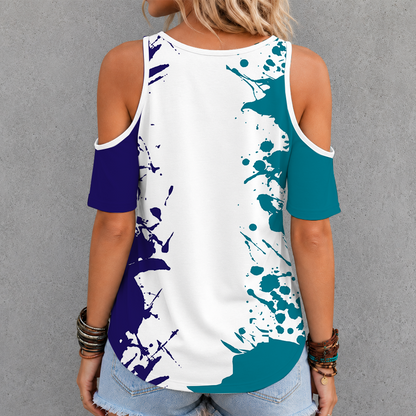 [HOT DEAL] NEW CUSTOMIZED NBA27 CHO CHARLOTTE HORNETS CRISS CROSS V-NECK TOP