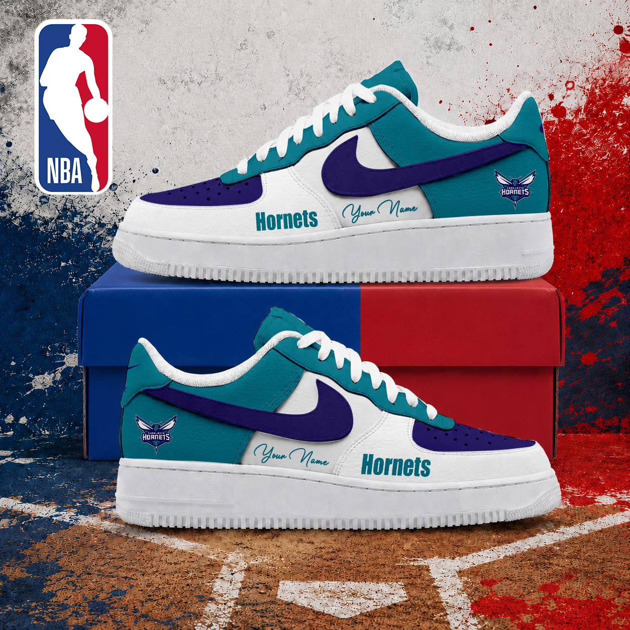 MEGA SALE - NEW CUSTOMIZED NBA27 CHO CHARLOTTE HORNETS AF1 SNEAKERS