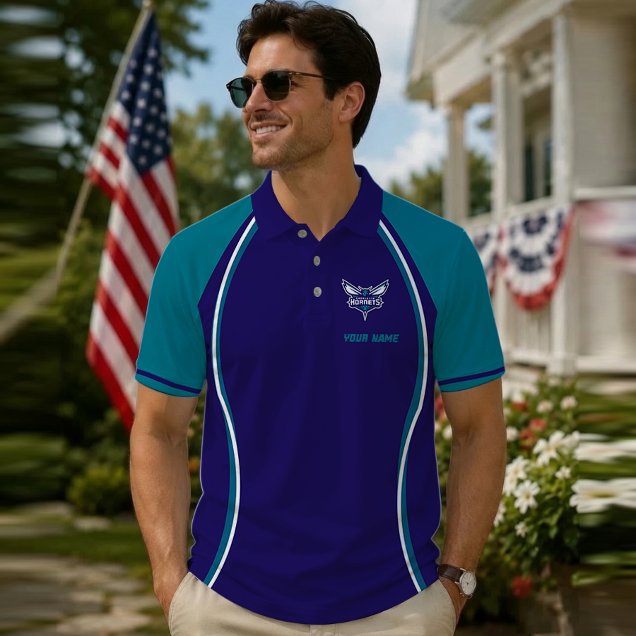 [HOT DEAL] NEW CUSTOMIZED NBA27 CHO CHARLOTTE HORNETS POLO SHIRT