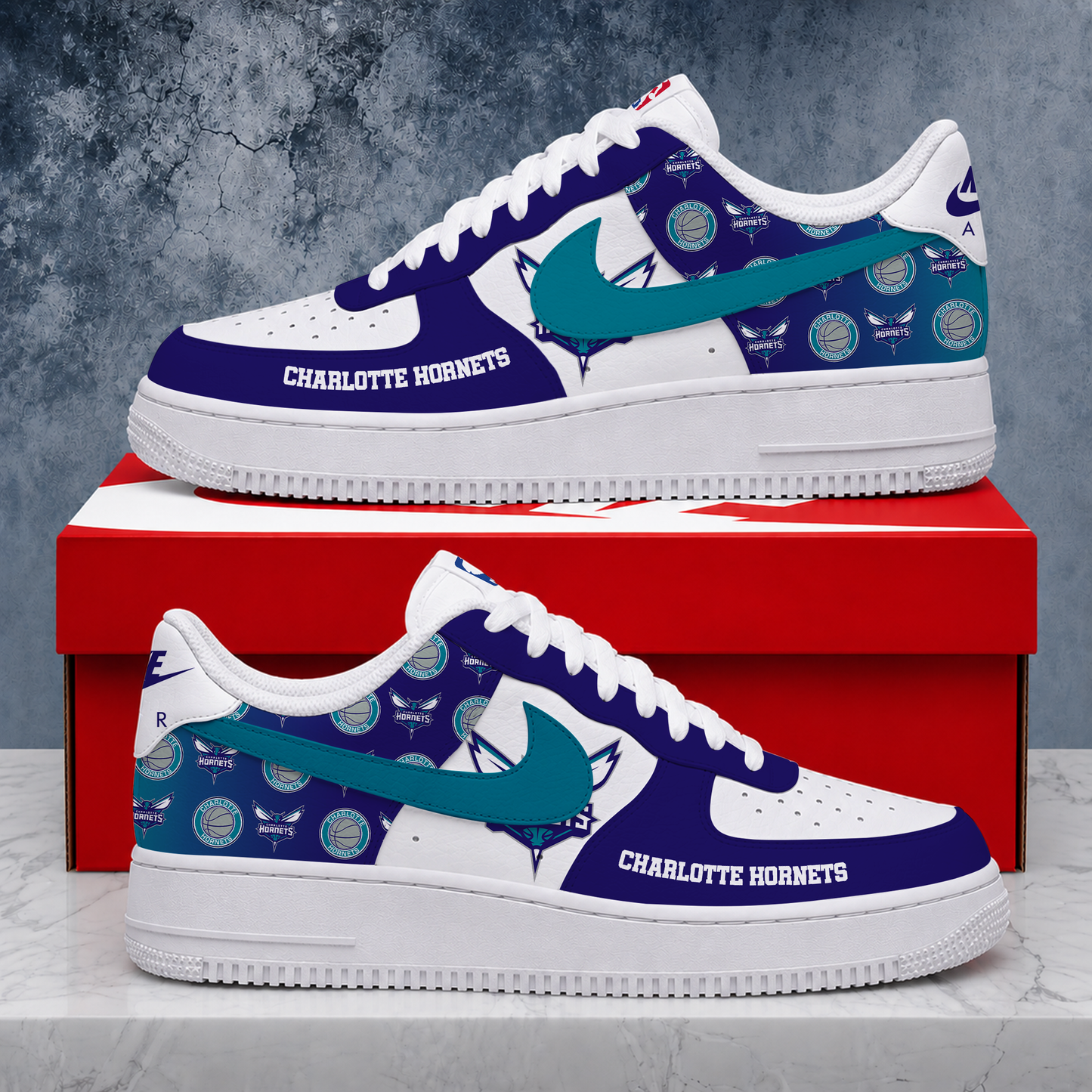 LIMITED EDITION - NEW CUSTOMIZED NBA27 CHO CHARLOTTE HORNETS AF1 SNEAKERS