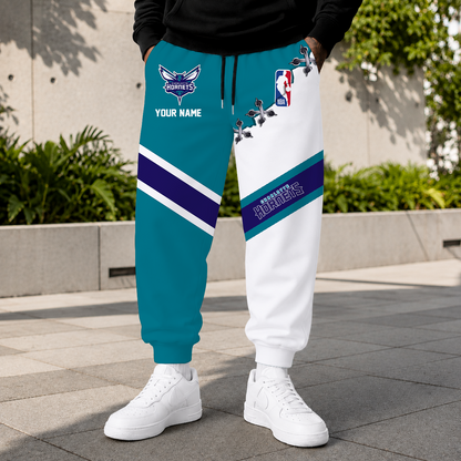 ELITE EDITION - NEW CUSTOMIZED NBA27 CHO CHARLOTTE HORNETS SWEATPANTS
