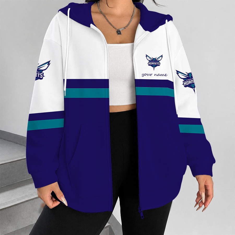 [HOT DEAL] NEW CUSTOMIZED NBA27 CHO CHARLOTTE HORNETS ZIP HOODIE