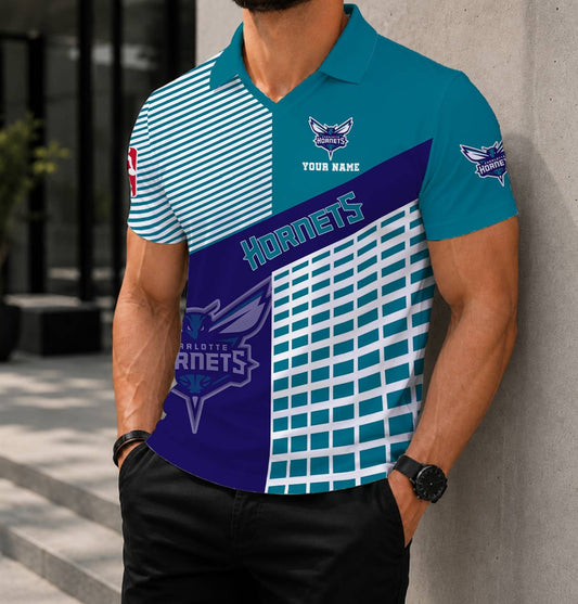 LIMITED EDITION - NEW CUSTOMIZED NBA27 CHO CHARLOTTE HORNETS POLO SHIRT