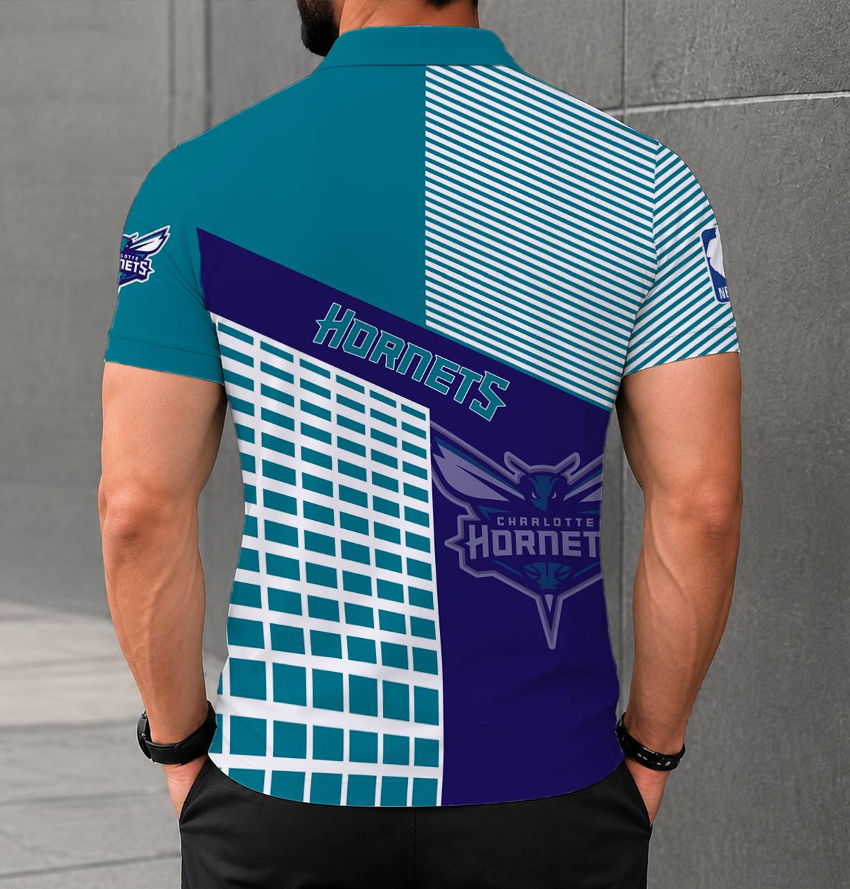 LIMITED EDITION - NEW CUSTOMIZED NBA27 CHO CHARLOTTE HORNETS POLO SHIRT