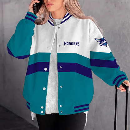 [HOT DEAL] NEW CUSTOMIZED NBA27 CHO CHARLOTTE HORNETS BASEBALL JACKET, SATIN VARSITY JACKET