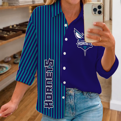 LIMITED EDITION - NEW CUSTOMIZED NBA27 CHO CHARLOTTE HORNETS WOMEN CASUAL SHIRT FOR FAN