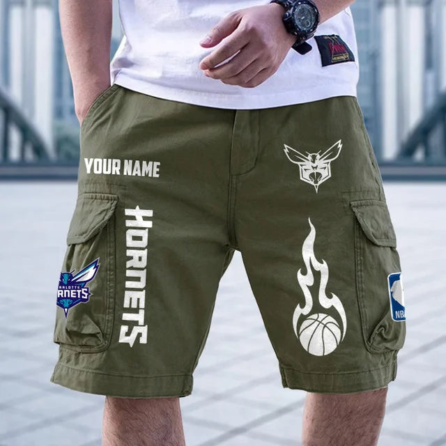 [HOT DEAL] NEW CUSTOMIZED NBA27 CHO CHARLOTTE HORNETS CARGO SHORTS