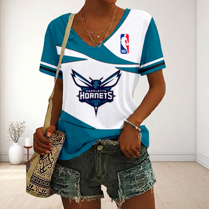 LIMITED EDITION - NEW CUSTOMIZED NBA27 CHO CHARLOTTE HORNETS V-NECK FEMALE SHIRT