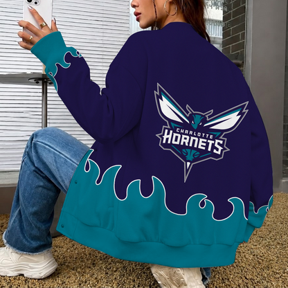 LIMITED EDITION - NEW CUSTOMIZED NBA27 CHO CHARLOTTE HORNETS BASEBALL JACKET, SATIN VARSITY JACKET