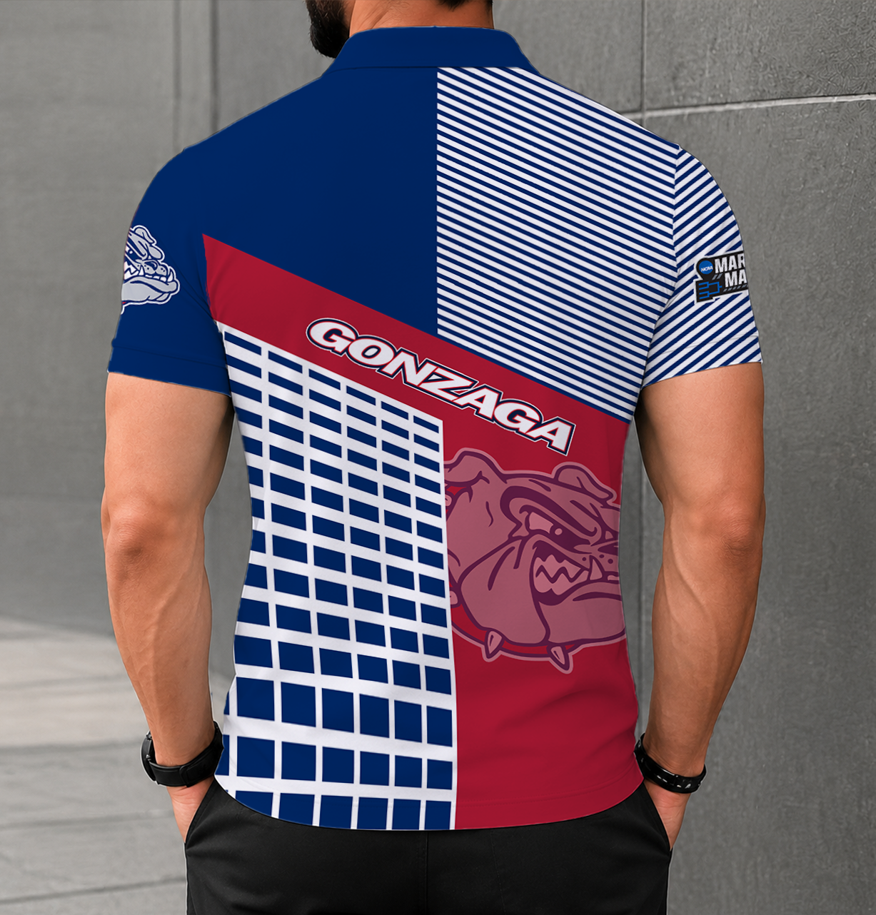 VIRAL EDITION - NEW CUSTOMIZED NCAA MAM27 GOB GONZAGA BULLDOGS POLO SHIRT