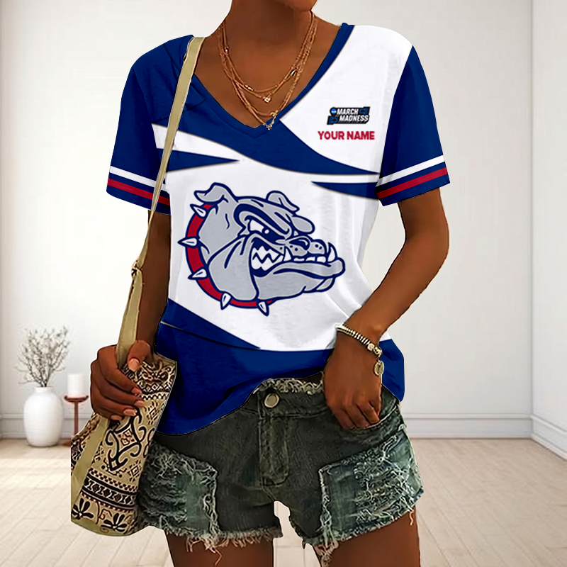LIMITED DROP - NEW CUSTOMIZED | NCAA MAM27 GOB GO BULLDOGS V-NECK FEMALE SHIRT