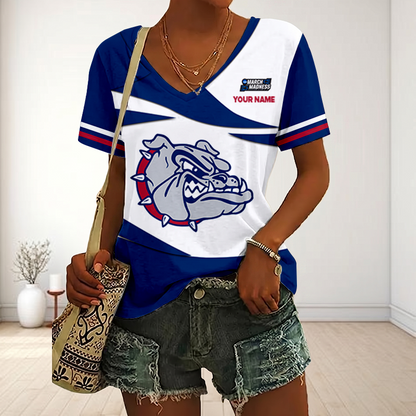 LIMITED DROP - NEW CUSTOMIZED | NCAA MAM27 GOB GO BULLDOGS V-NECK FEMALE SHIRT