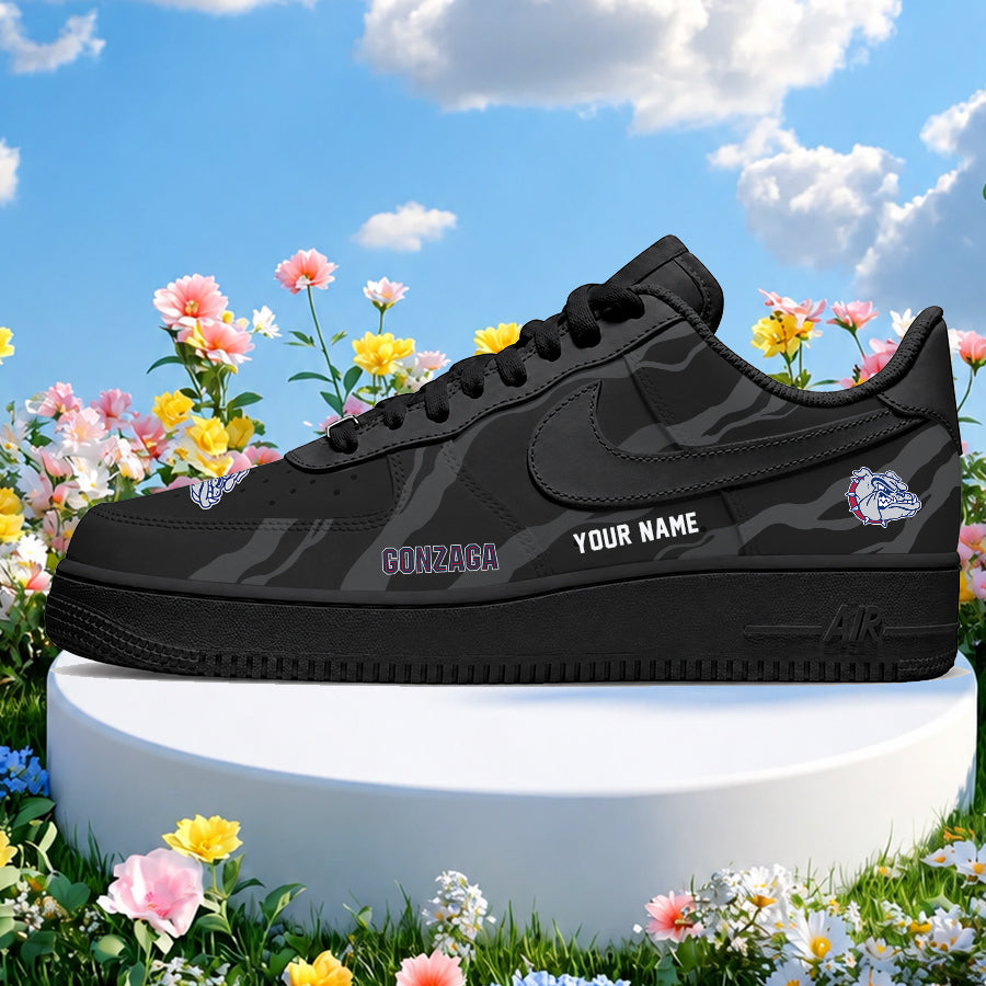 [FAN FAVORITE] NEW CUSTOMIZED NCAA MAM27 GOB GONZAGA BULLDOGS STRAPPY AF1 SHOES