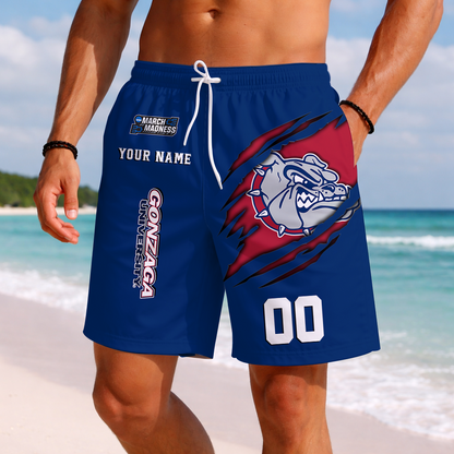 LIMITED EDITION - NEW CUSTOMIZED NCAA MAM27 GOB GONZAGA BULLDOGS SHORT PANTS