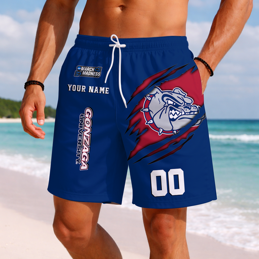 LIMITED EDITION - NEW CUSTOMIZED NCAA MAM27 GOB GONZAGA BULLDOGS SHORT PANTS